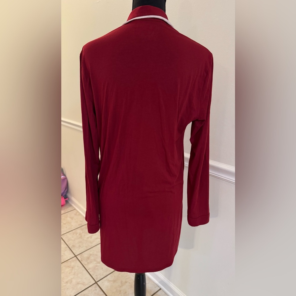 Victoria’s Secret Button-Down Sleep Shirt – Burgundy Red (Women’s Medium) - Picture 4 of 5